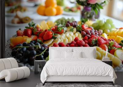 A platter of fresh fruit. Wall mural