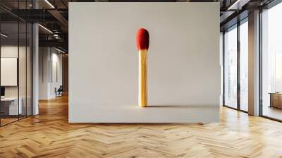 A single match on a white background. Wall mural