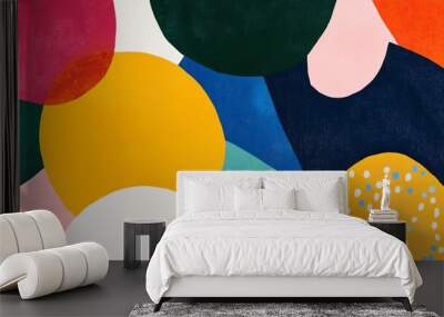 Abstract geometric shapes in a variety of bright colors. Wall mural