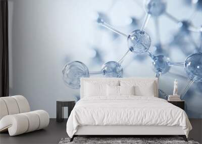 An abstract 3D rendering of a molecular structure. Wall mural