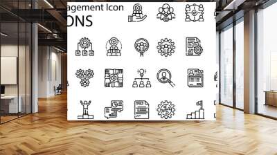 Set of team management icons. Line art style icons bundle. vector illustration Wall mural