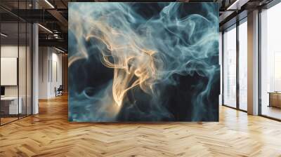 White smoke billowing on a blue background. Wall mural