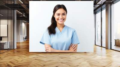 Dentist with Smile Face Pose on Isolated Background Wall mural