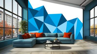 Abstract background with blue polygonal pattern Wall mural