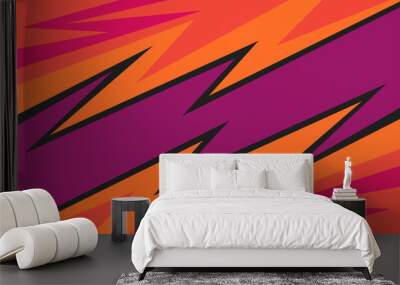 Simple background with gradient and colorful zigzag pattern Wall mural