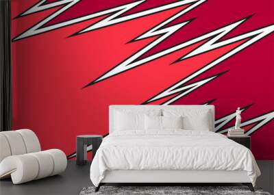 Two sided backgrounds separated with zigzag line pattern. Colorful zigzag background Wall mural