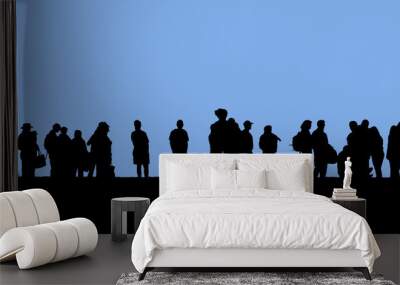 people in line silhouette Wall mural