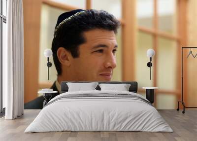 young jewish man in yarmulke Wall mural