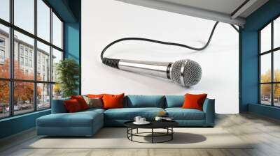 microphone on white background Wall mural