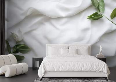 white printer paper on white textile Wall mural