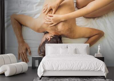 Massage by training online video. Online massage training. Health Wellness Massage Online Training Concept Wall mural