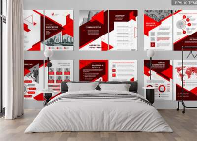 Brochure creative design. Multipurpose template, include cover, back and inside pages. Trendy minimalist flat geometric design. Vertical a4 format. Wall mural