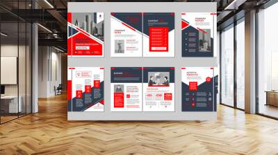 Brochure creative design. Multipurpose template, include cover, back and inside pages. Trendy minimalist flat geometric design. Vertical a4 format. Wall mural