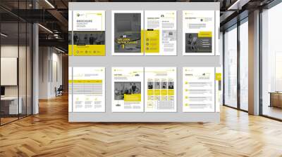 Brochure creative design. Multipurpose template with cover, back and inside pages. Trendy minimalist flat geometric design. Vertical a4 format. Wall mural