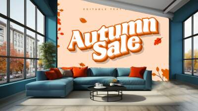 Autumn Sale editable text effect template Wall mural