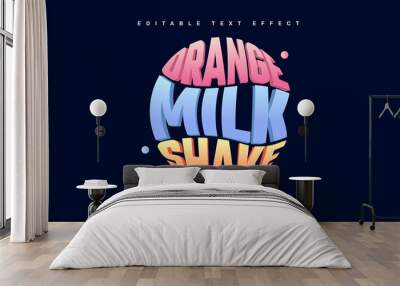 Milkshake editable text effect template Wall mural