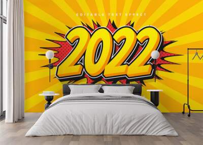 new year 2022 text effect Wall mural