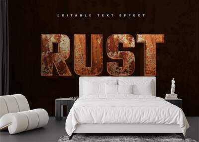 Rusty editable text effect template Wall mural