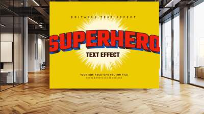 superhero text effect Wall mural