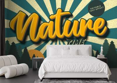 Vintage nature text effect Wall mural