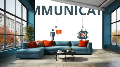 Communication banner web icon vector illustration concept with icon of exchange, discussion, information, technology, advice, and teamwork Wall mural