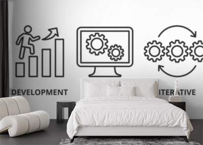 Scrum development banner web icon vector illustration concept with icon of agile, methodology, development, software, iterative, incremental and process Wall mural