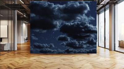 moon and clouds Wall mural