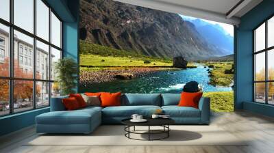 Mountain river Wall mural