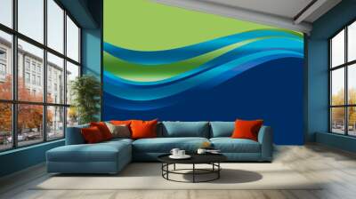 abstract  gradient wave background for web and print. vector illustration for surface design. fluent water green and blue color element. Wall mural