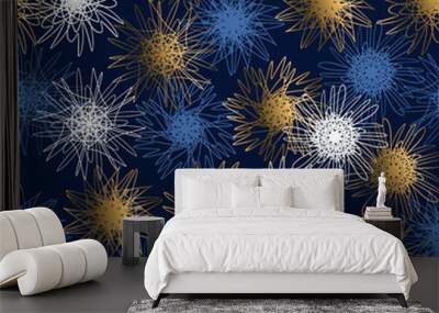 Christmas and new year night blue luxury motif Wall mural