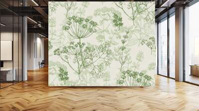 Elegant classic herbal seamless pattern Wall mural