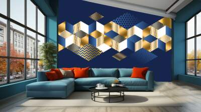 Luxury Marine geometric pattern for invitation. Wall mural