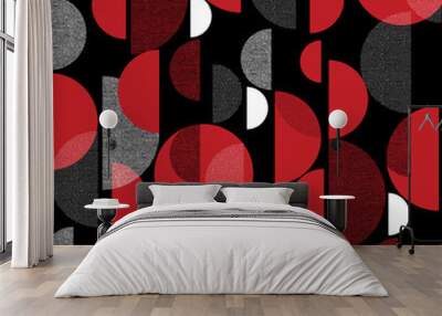 Modern red and black active seamless pattern Wall mural