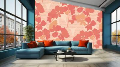 orange orchid abstract floral seamless pattern Wall mural