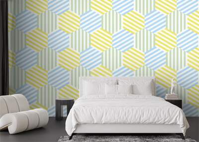 Seamless striped pattern. The yellow and blue summer pattern with stripes. Motif for surface design, for wallpapers, pattern fills, web page backgrounds, surface textures. Wall mural