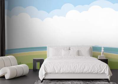 simple landscape vector background. nature template with sea, gr Wall mural