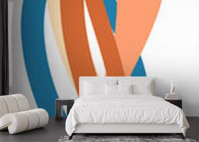 Decorative and colorful wavy lines Wall mural