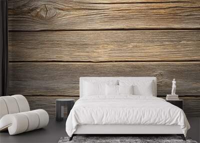 Close-up of Weathered Wood Planks with Knots Wall mural