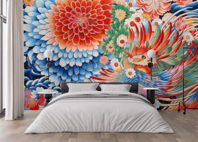 art japan design illustration pattern wallpaper Wall mural