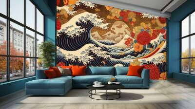 japanese art background illustration, and wallpaper pattern Wall mural