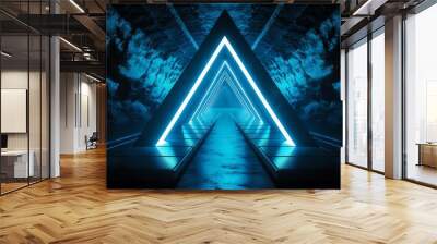 night sky light space triangle dark illustration Wall mural