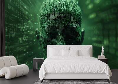 Binary code and cyberspace as a concept of artificial intelligence
 Wall mural