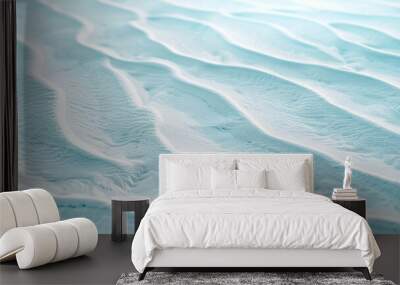 Light blue desert background with sand waves Wall mural