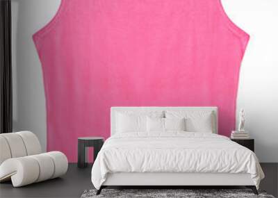 pink sleeveless shirt woman. Wall mural