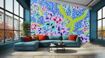 The beautiful of art Batik textile pattern. Wall mural