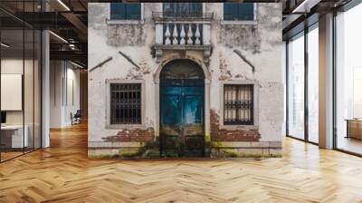 Beautiful charming facade of an old building in Venice, Italy Wall mural