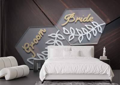 bride and groom signs  Wall mural