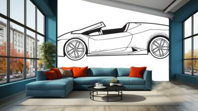 Cabriolet roadster car outline side view Wall mural