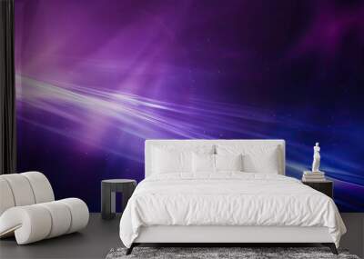 one blue and purple light ray blurred with black background, 4k, uhd Wall mural