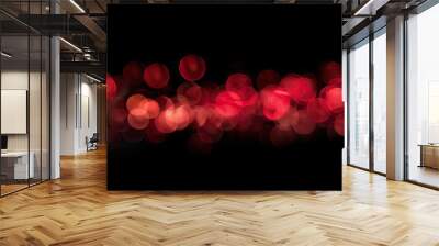 red bokeh blur effect on black background Wall mural